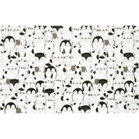 Салфетка сервировочная Пингвины 26x41 см прямоугольная ПВХ цвет белый/чёрный/серый Без бренда