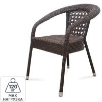Кресло Deco 70x80x65 см искусственный ротанг цвет темно-коричневый Без бренда СТУЛ ИЗ ИСКУССТВ. РОТАНГА DECO ТЕМН-КОР