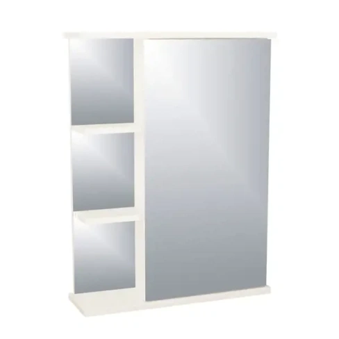 Шкаф зеркальный подвесной 60x72.2 см цвет белый Без бренда ЗЕРКАЛЬНЫЙ ШКАФ ПРАВЫЙ Универсальный