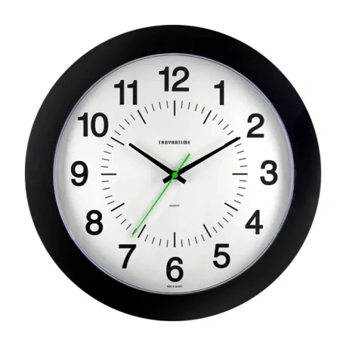 Часы настенные Troykatime Эконом круглые пластик цвет черный бесшумные ø30.5 см TROYKATIME 51500514 NEO-CLASSIC