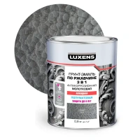 Грунт-эмаль по ржавчине 3 в 1 Luxens молотковая цвет серый 0.9 кг LUXENS None