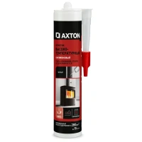 Герметик силиконовый высокотемпературный Axton 280 мл уксусный черный до 300°C AXTON None