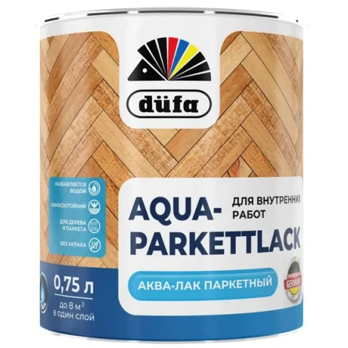 Лак паркетный Dufa Aqua-Parkettlack глянцевый прозрачный 0.75 л DUFA None