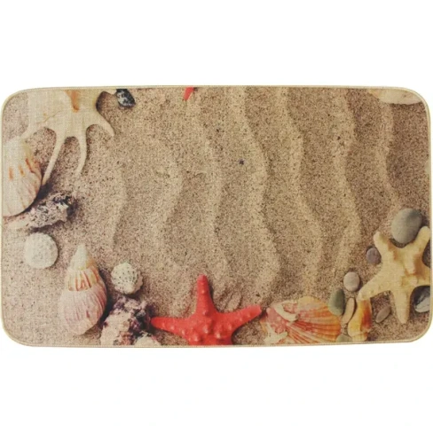 Коврик для ванной Аквалиния Пляж 45x75 см цвет песочный АКВАЛИНИЯ - Пляж