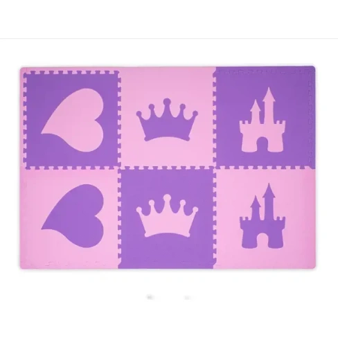 Мягкий пол пазл Принцесса 46x46 см цвет фиолетовый/розовый Без бренда Нет