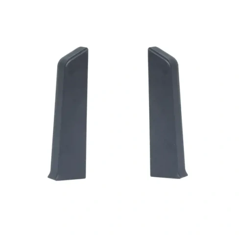 Заглушки ПВХ матовые 80 мм цвет черный 2 шт. Без бренда Плинтус напольный ПВХ, высота 80мм