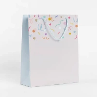 Пакет подарочный Праздник 25.5x36 см цвет нежно-розовый СИМФОНИЯ Подарочный пакет бумажный