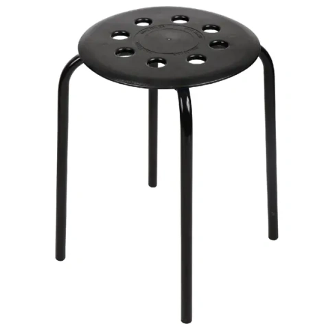 Табурет ТП01 33x33x46 см пластик цвет чёрный Без бренда табурет с круглым пластмассовым сиденьем