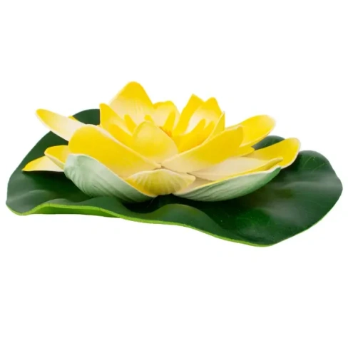 Цветок для водоема Ecotec Лилия пластик бело-желтый ø18 см ECOTEC Декоративный цветок для водоема