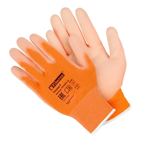 Перчатки полиэстеровые Fiberon размер 8/M цвет оранжевый FIBERON Fiberon однотонные